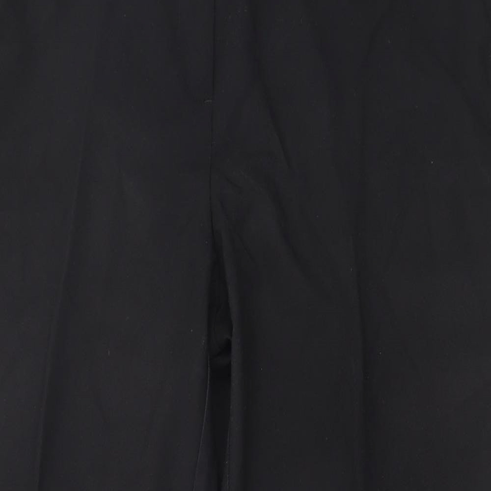 Preworn Womens Black Polyester Trousers Size 36 in L29 in Regular Hook & Eye
