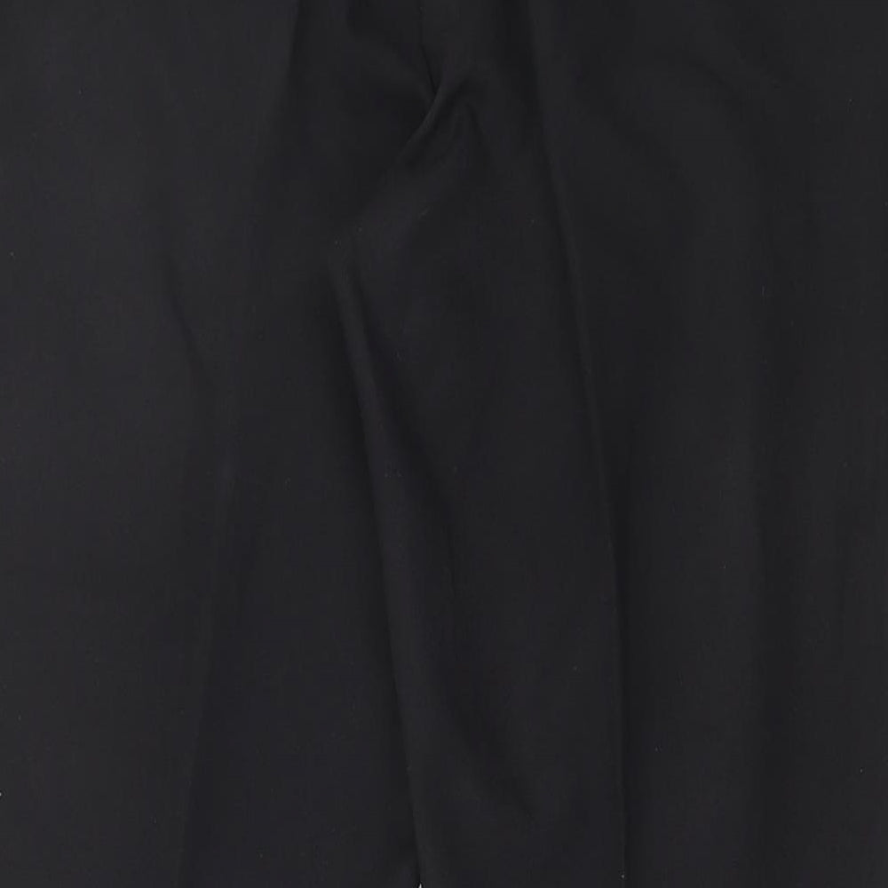 Preworn Womens Black Polyester Trousers Size 36 in L29 in Regular Hook & Eye