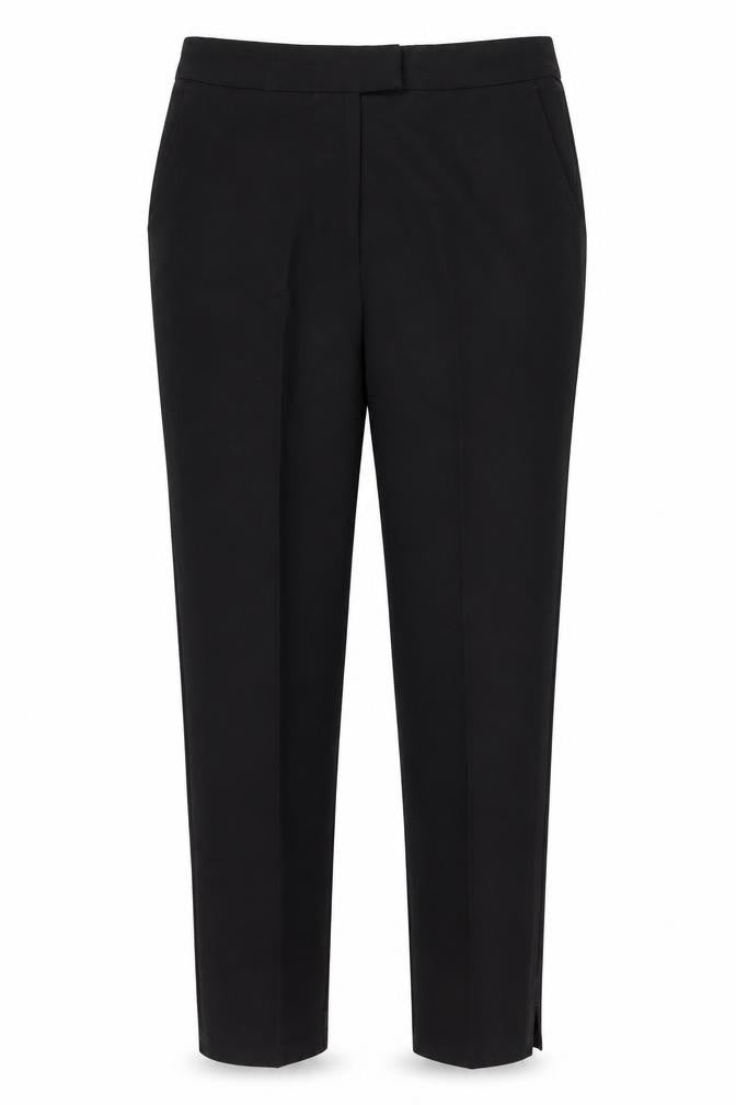 F&F Womens Black Polyester Trousers Size 14 L36 in Regular Hook & Eye