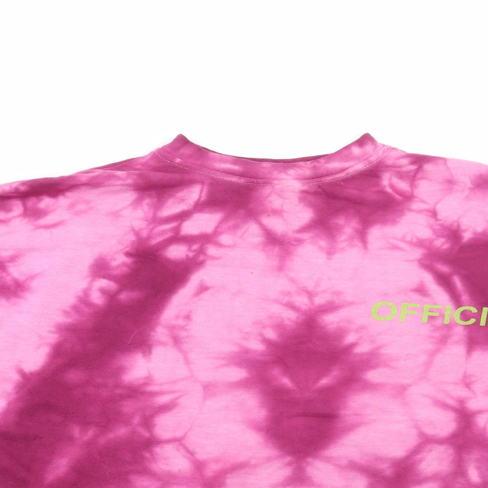 Boohoo Womens Pink Round Neck Cotton Pullover Jumper Size S - Official