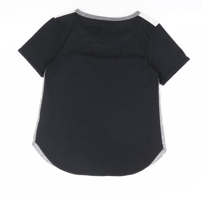 Oasis Womens Grey Polyester Basic T-Shirt Size M Round Neck - Colourblock