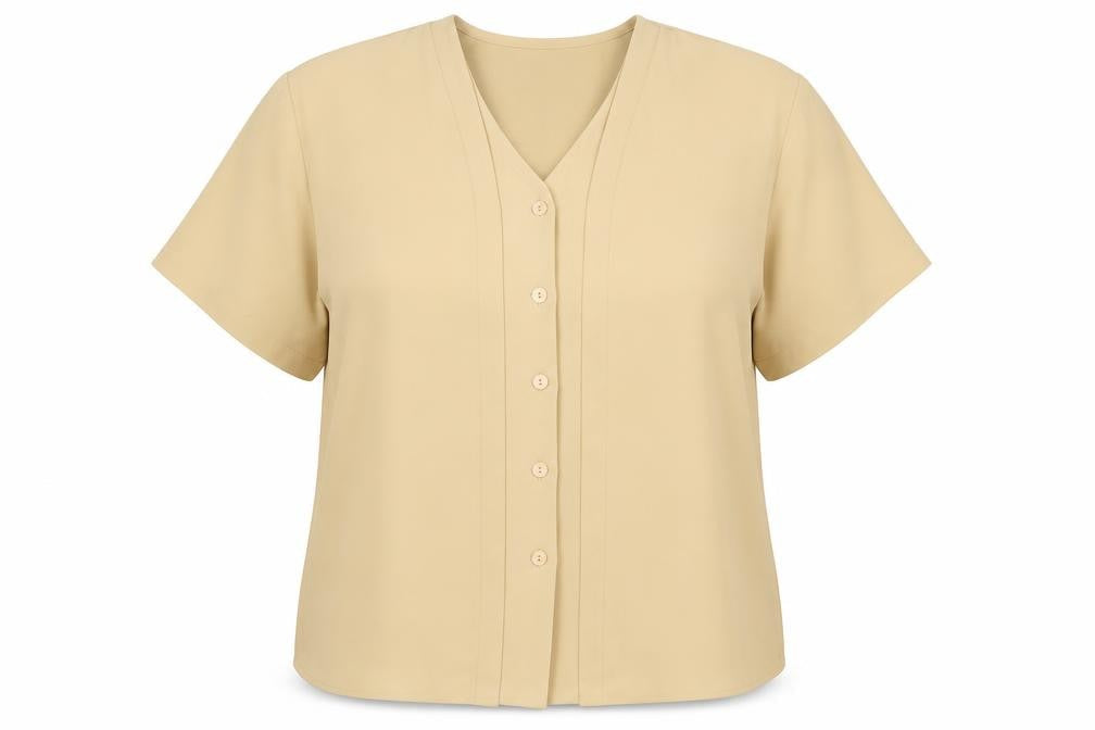 Profiles Womens Beige Polyester Basic Blouse Size 20 V-Neck