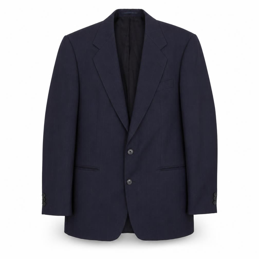 Hamilton Browne Mens Blue Striped Polyester Jacket Suit Jacket Size 40