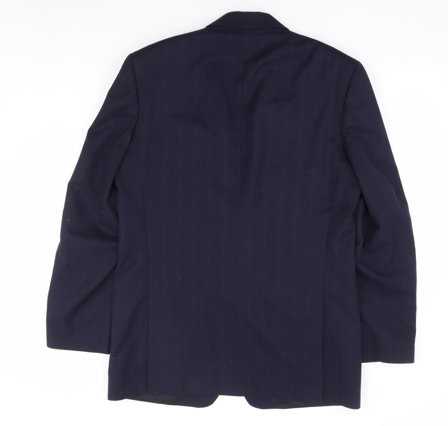 Hamilton Browne Mens Blue Striped Polyester Jacket Suit Jacket Size 40