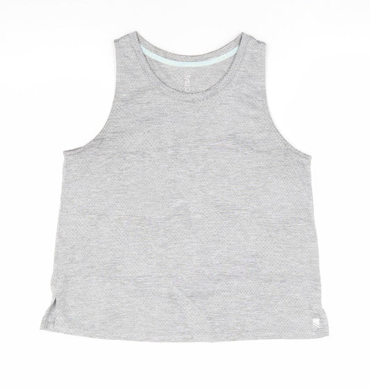 George Womens Grey Polyester Basic Tank Size S Round Neck Pullover