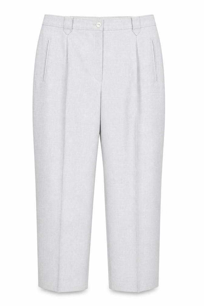 BHS Womens Grey Polyester Trousers Size 14 L28 in Regular Zip