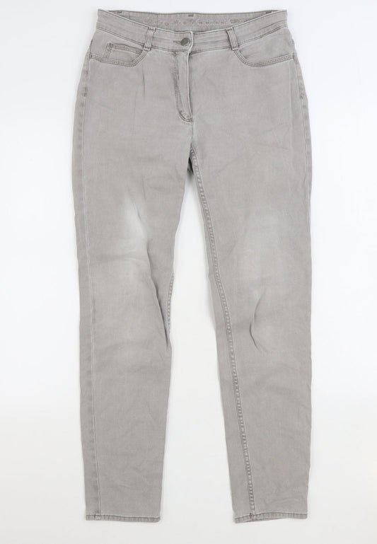 Bianco Mens Grey Cotton Straight Jeans Size 30 in L30 in Regular Zip