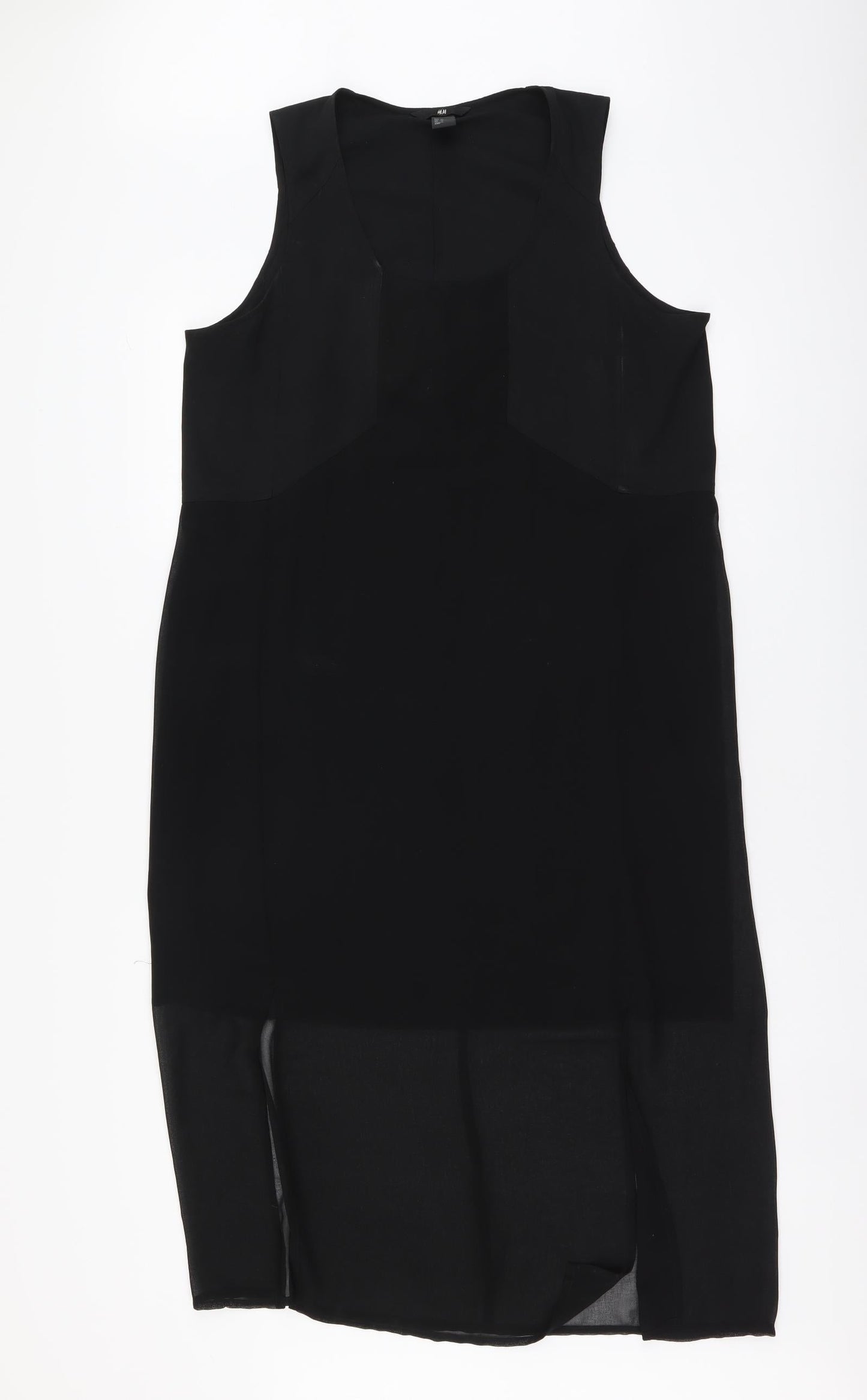 H&M Womens Black Polyester A-Line Size 16 Round Neck Pullover
