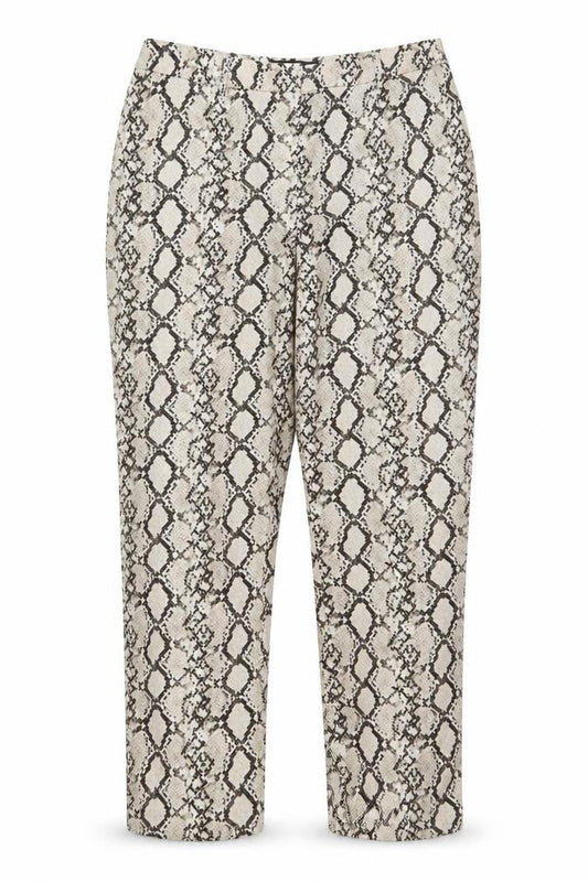 Dorothy Perkins Womens Beige Animal Print Polyester Chino Trousers Size 12 L27 in Regular Button - Snake pattern