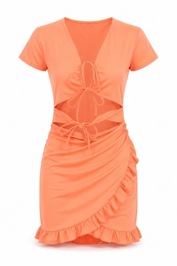 SheIn Womens Pink Polyester Mini Size S Collared Drawstring