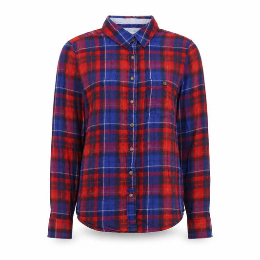 H&M Womens Blue Plaid Cotton Basic Button-Up Size S Collared