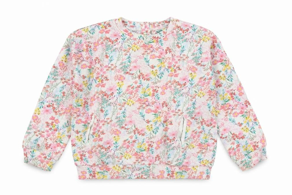 Willow Girls Multicoloured Floral Cotton Pullover Sweatshirt Size 2-3 Years Pullover