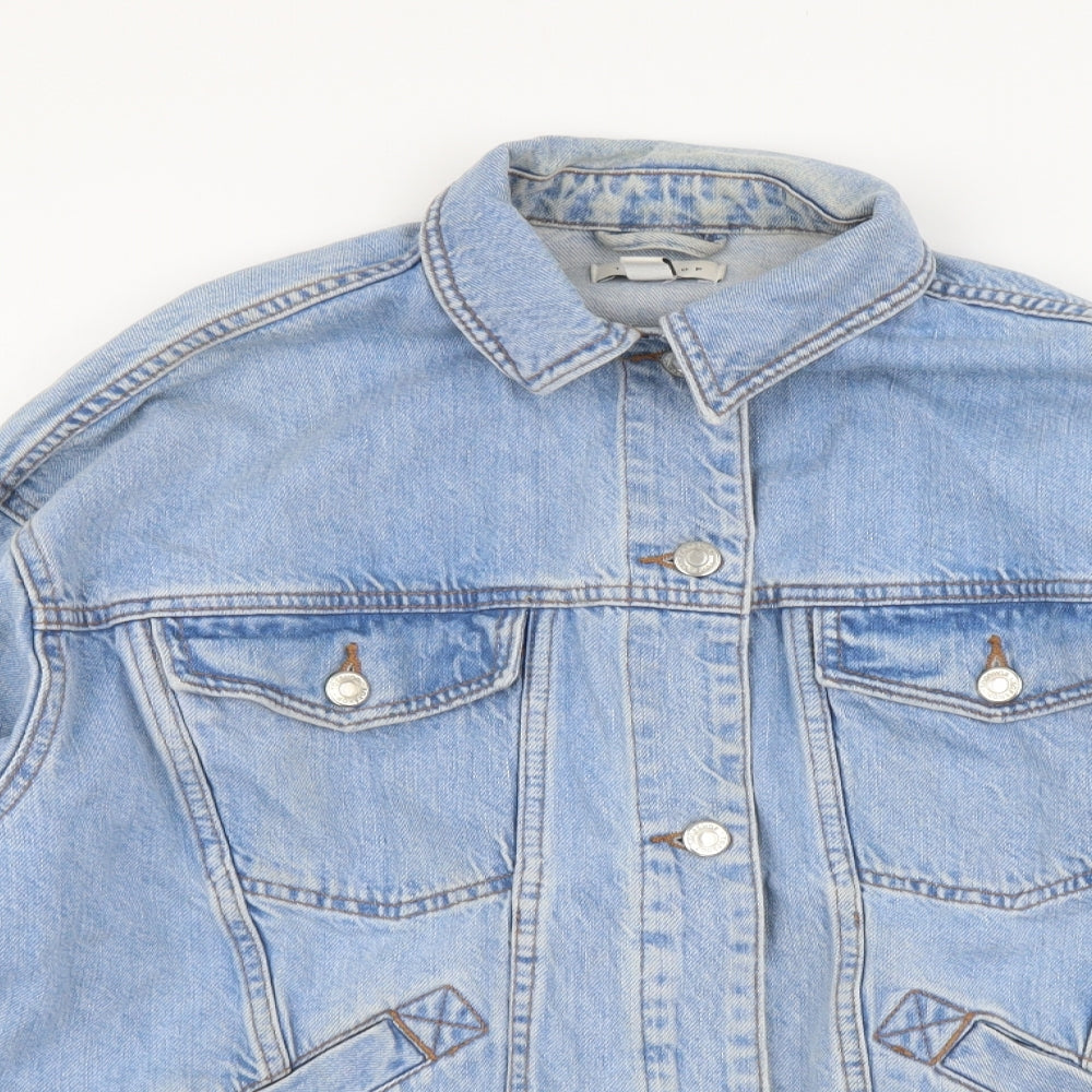 Topshop Womens Blue Jacket Size 6 Button
