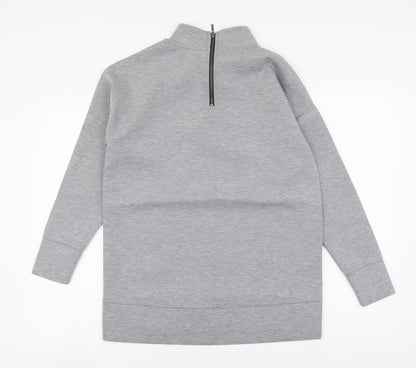 Next Womens Grey Polyester Pullover Sweatshirt Size 8 Zip