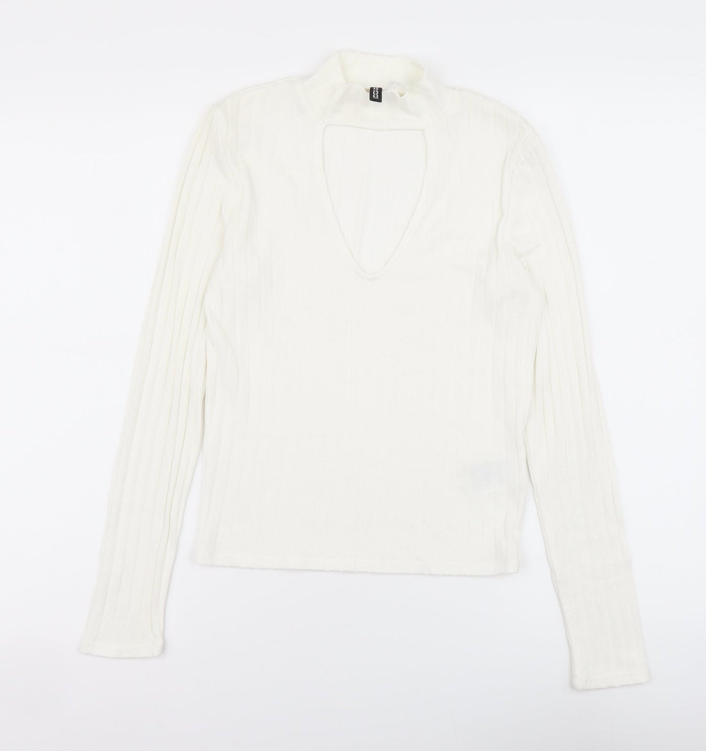 H&M Womens Ivory Polyester Basic Blouse Size S Halter