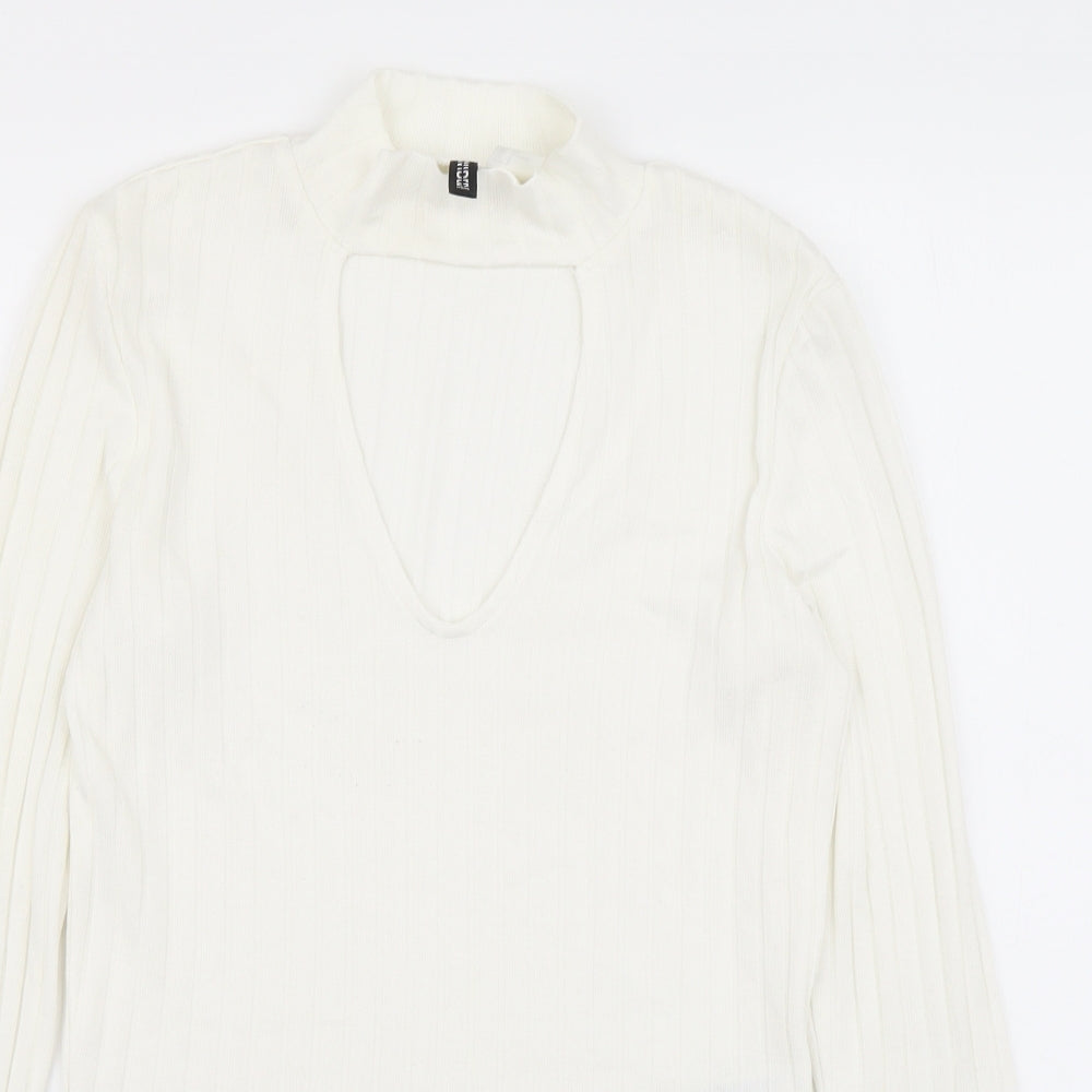 H&M Womens Ivory Polyester Basic Blouse Size S Halter