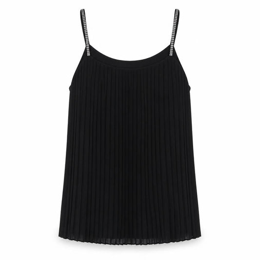 Quiz Womens Black Polyester Camisole Blouse Size 6 Round Neck