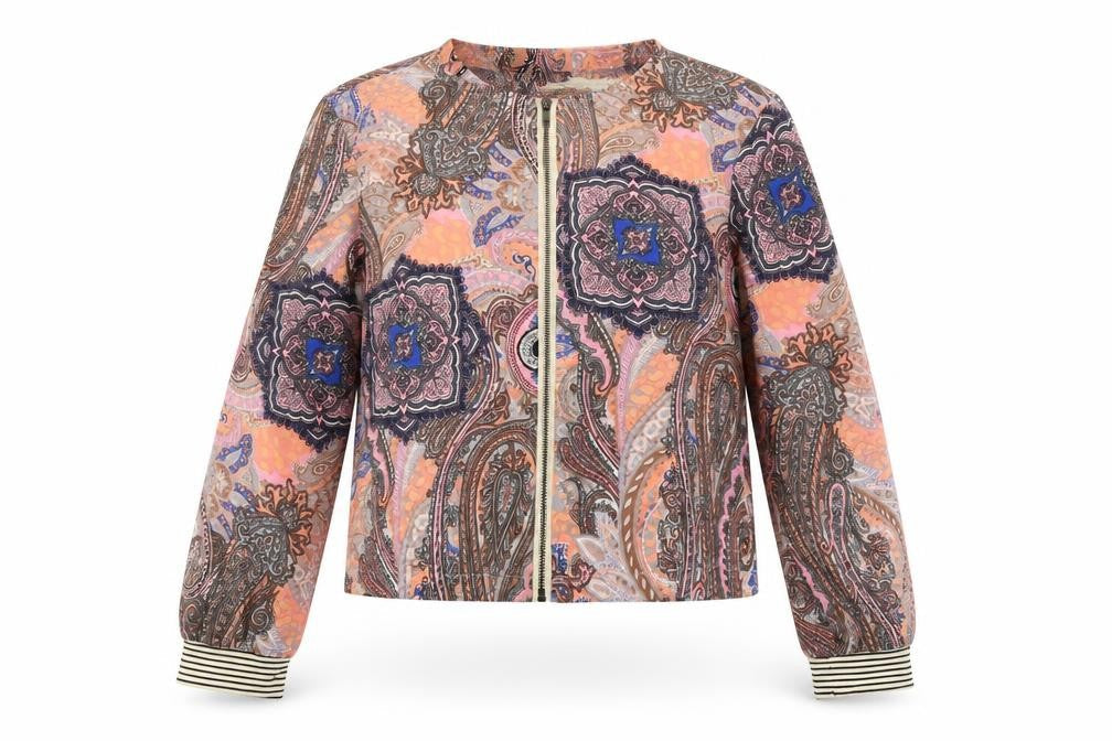 Ya Pei Womens Multicoloured Paisley Polyester Full Zip Hoodie Size S Zip