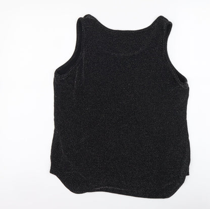 Papaya Womens Black Nylon Basic Tank Size 14 Round Neck