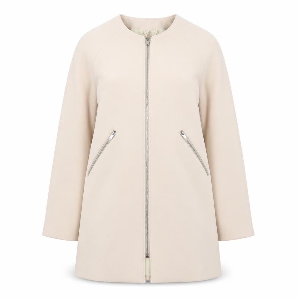 H&M Womens Beige Jacket Coat Size S Zip