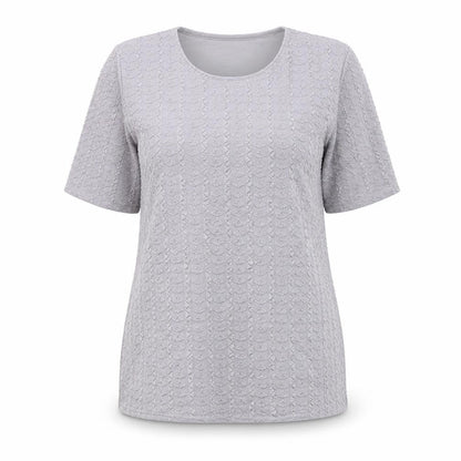 Bonmarché Womens Grey Geometric Polyester Basic Blouse Size XL Round Neck