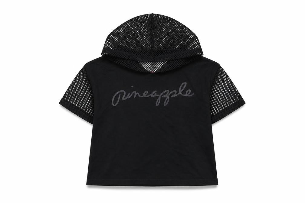 Pineapple Girls Black Viscose Pullover Hoodie Size 7-8 Years Pullover - Pineapple Mesh Detailing