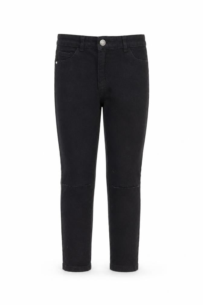 Next Girls Black Cotton Skinny Jeans Size 9 Months Regular Zip - Distressed