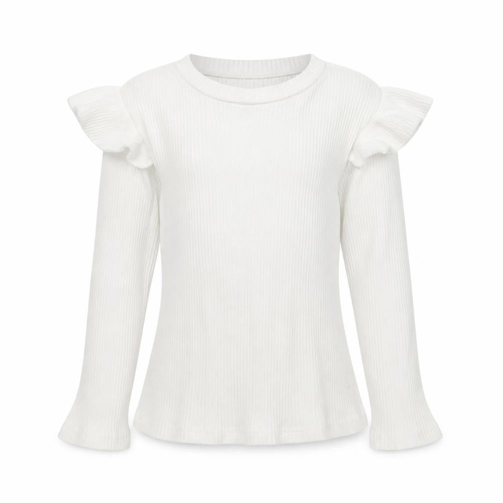 Preworn Girls White Round Neck Cotton Pullover Jumper Size 9-10 Years Pullover