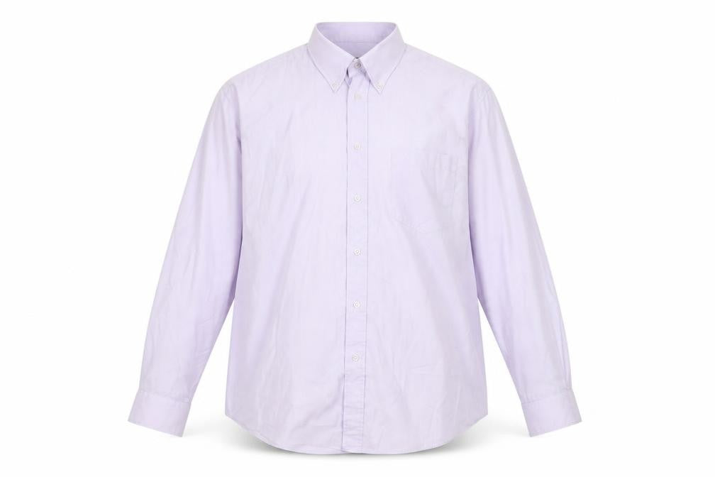 Precision Mens Purple Polyester Button-Up Size 16 Collared Button