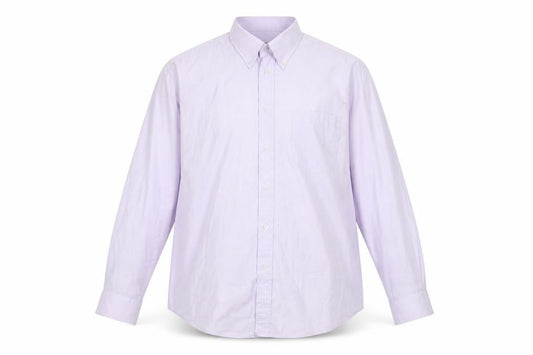 Precision Mens Purple Polyester Button-Up Size 16 Collared Button