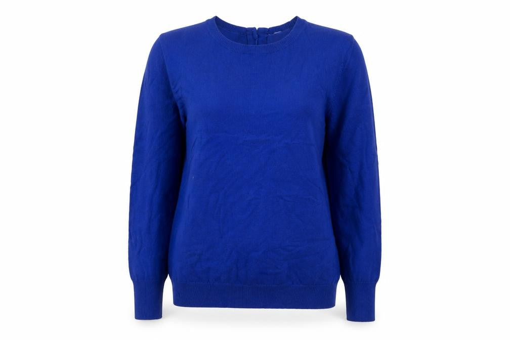 Savida Womens Blue Round Neck Viscose Pullover Jumper Size L