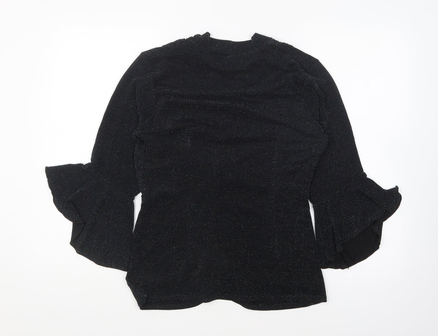 Gerard Womens Blue Polyester Basic Blouse Size 14 V-Neck
