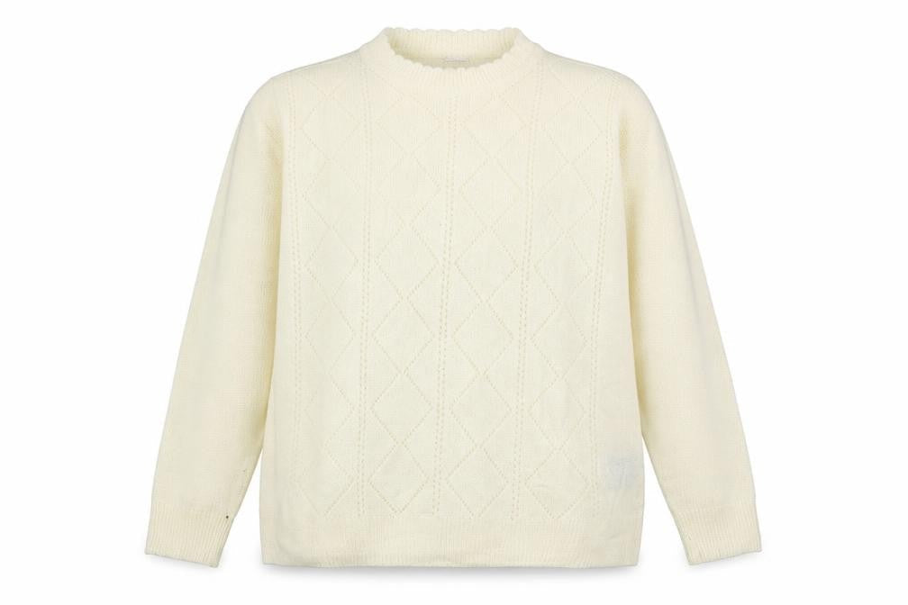 Preworn Womens Ivory High Neck Polyacrylate Fibre Pullover Jumper Size 16