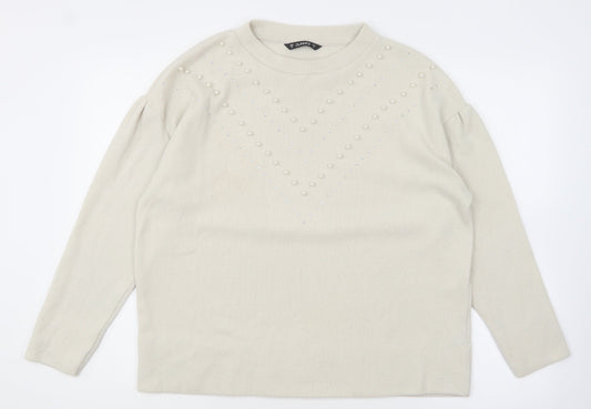 Dunnes Stores Womens Grey Round Neck Polyester Pullover Jumper Size M