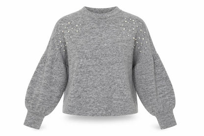 Savida Womens Grey Round Neck Polyester Pullover Jumper Size M
