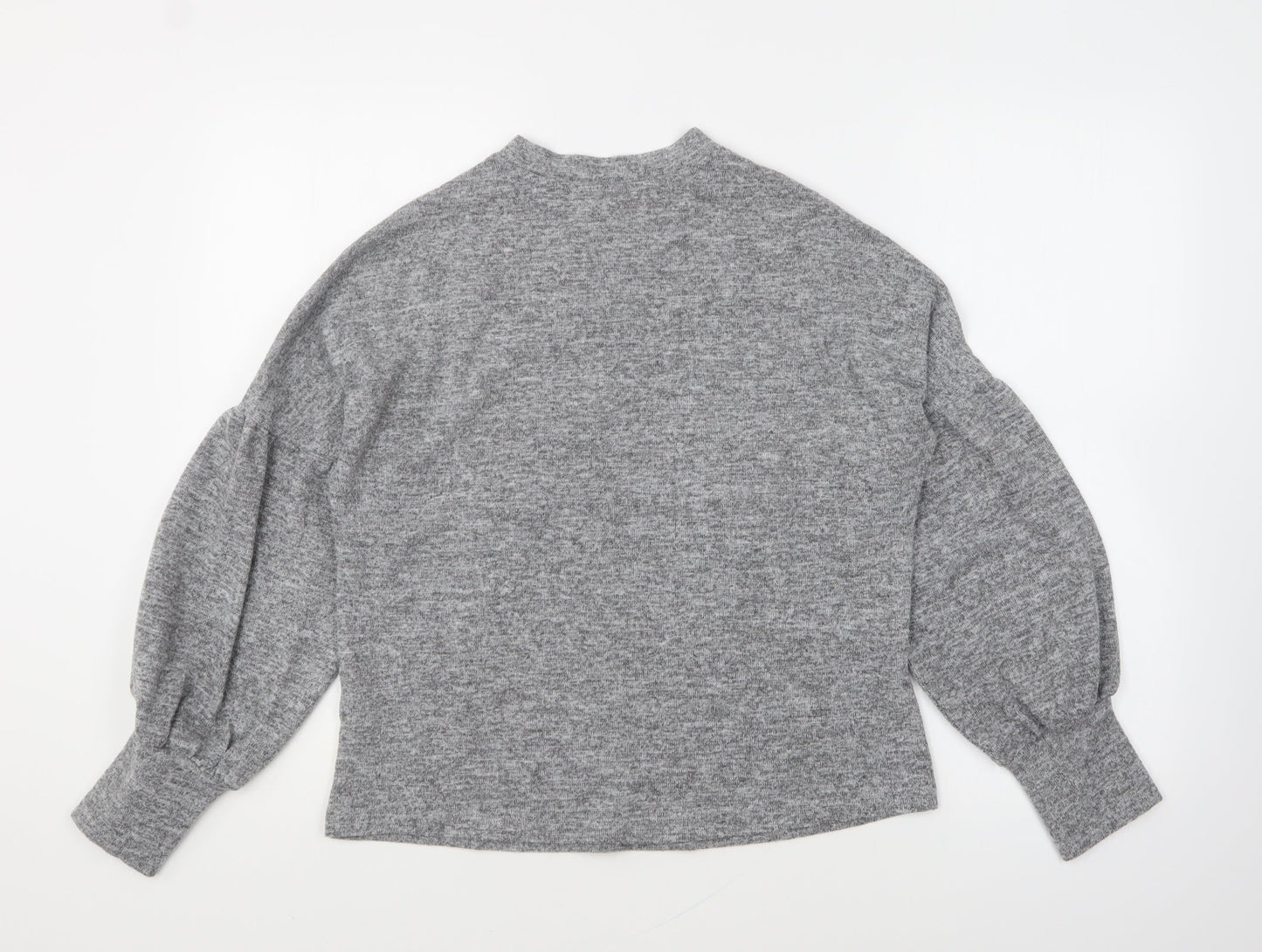 Savida Womens Grey Round Neck Polyester Pullover Jumper Size M