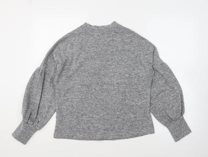 Savida Womens Grey Round Neck Polyester Pullover Jumper Size M
