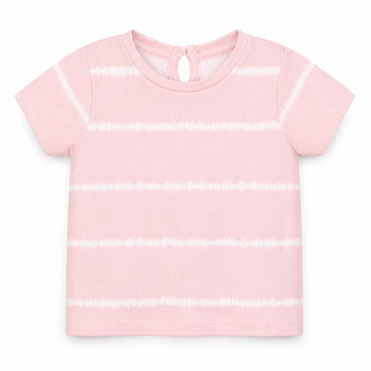 Matalan Girls Pink Striped Polyester Basic T-Shirt Size 3-6 Months Round Neck Pullover - Tie Dye