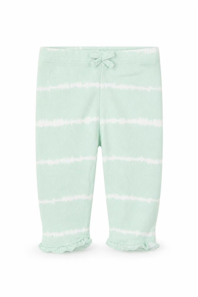 Matalan Girls Green Striped Polyester Jogger Leggings Size 3-6 Months Pullover