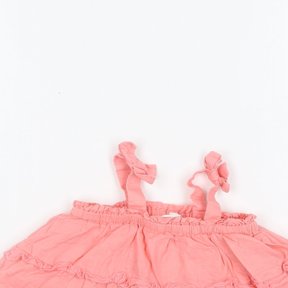 Gap Girls Pink Cotton Shift Size 3-6 Months Square Neck Pullover