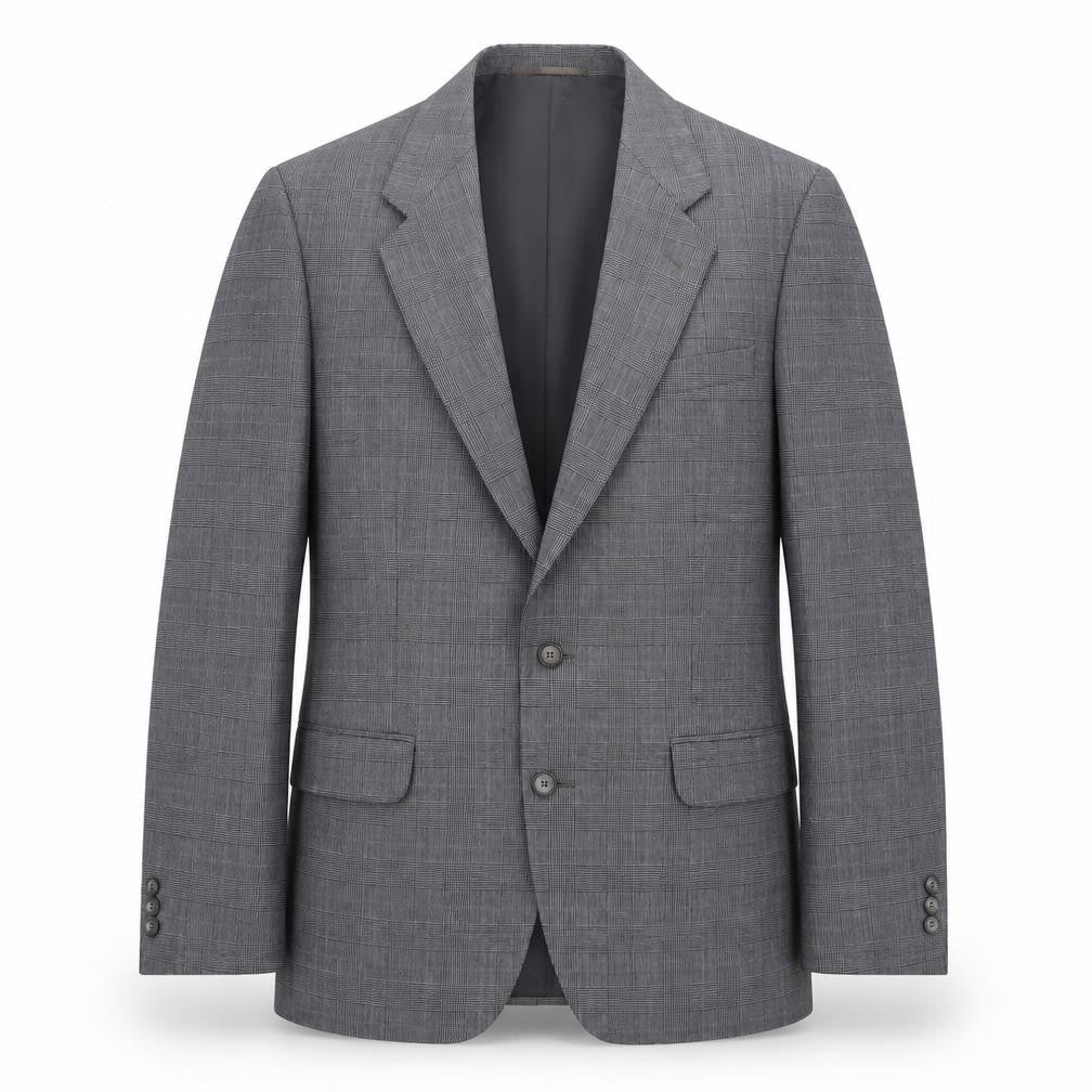 C&A Mens Grey Plaid Wool Jacket Suit Jacket Size 40