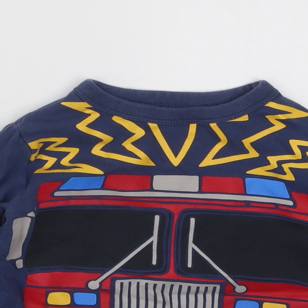 Gap Boys Blue Cotton Basic T-Shirt Size 18-24 Months Round Neck Pullover - Fire Engine