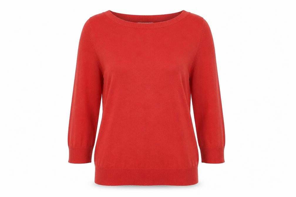 NEXT Womens Red Boat Neck Acrylic Pullover Jumper Size 12