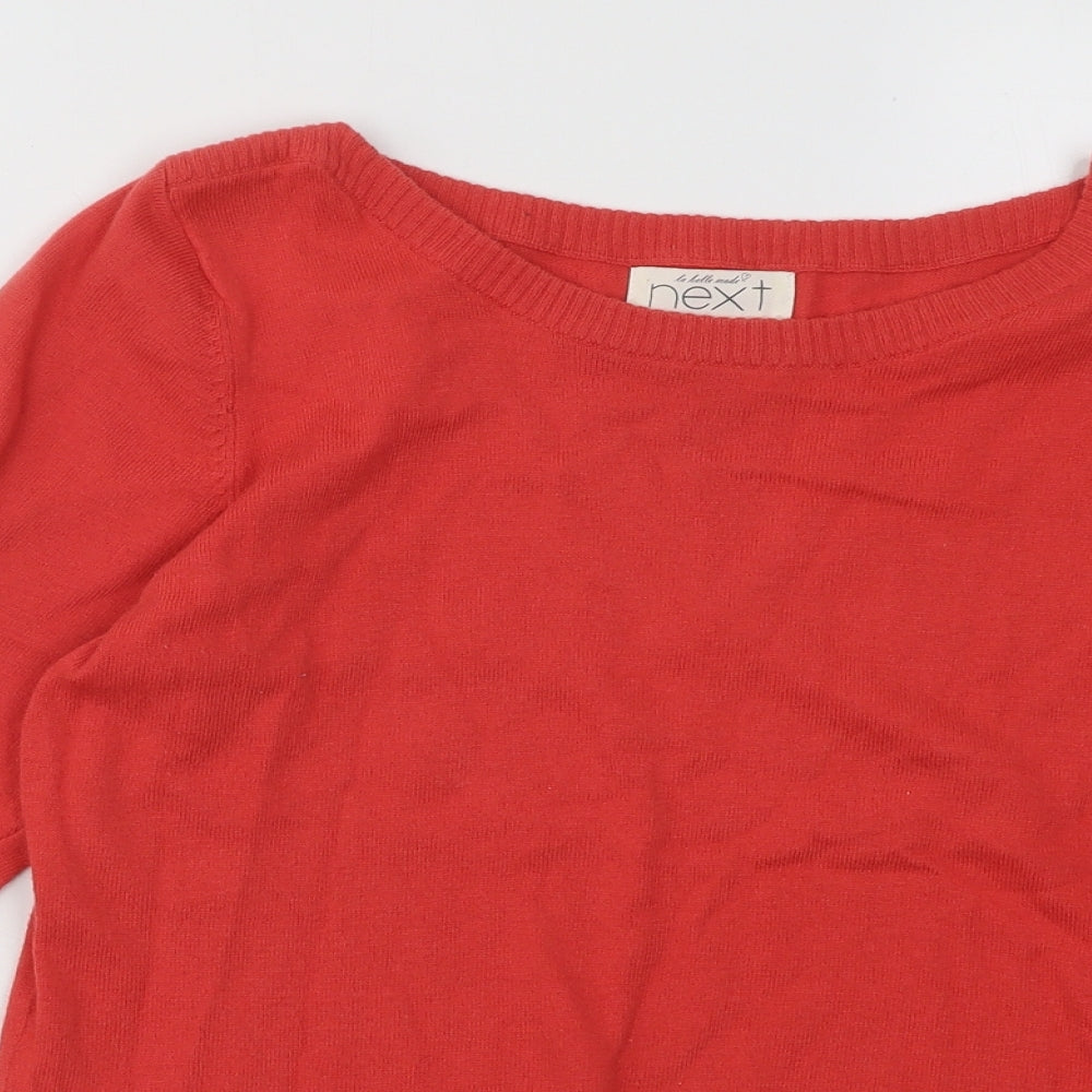 NEXT Womens Red Boat Neck Acrylic Pullover Jumper Size 12