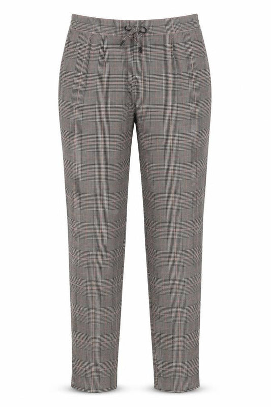 Only Womens Grey Plaid Polyester Trousers Size 27 in L26 in Regular Drawstring