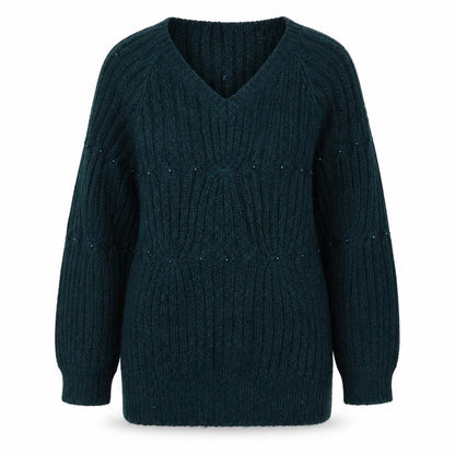 Dunnes Womens Green V-Neck Acrylic Pullover Jumper Size 10
