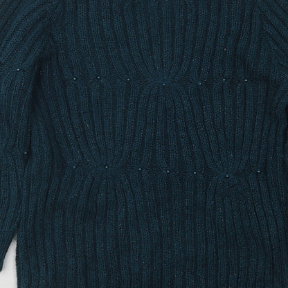Dunnes Womens Green V-Neck Acrylic Pullover Jumper Size 10