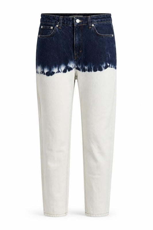 Topshop Womens Multicoloured Cotton Tapered Jeans Size 28 in L32 in Regular Button - Tie-Dye