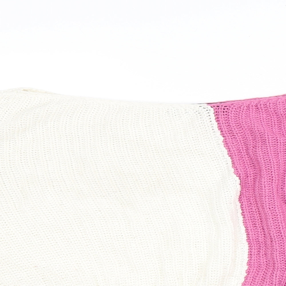 In the Style Womens Multicoloured Boat Neck Striped Acrylic Pullover Jumper Size 12