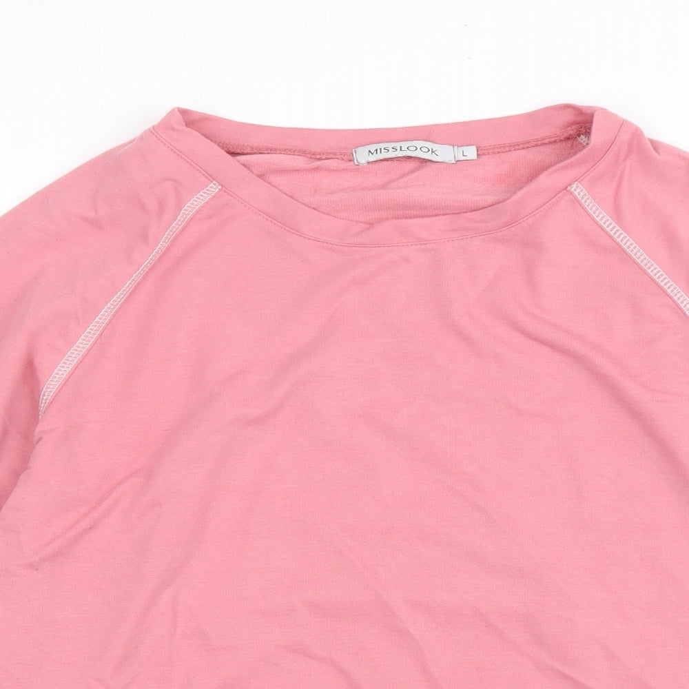 MissLook Womens Pink Cotton Blend Pullover Sweatshirt Size L Pullover